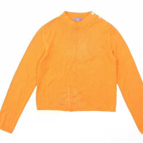 Derwent Womens Orange Crew Neck Cotton Pullover Jumper Size S
