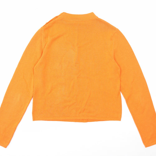 Derwent Womens Orange Crew Neck Cotton Pullover Jumper Size S
