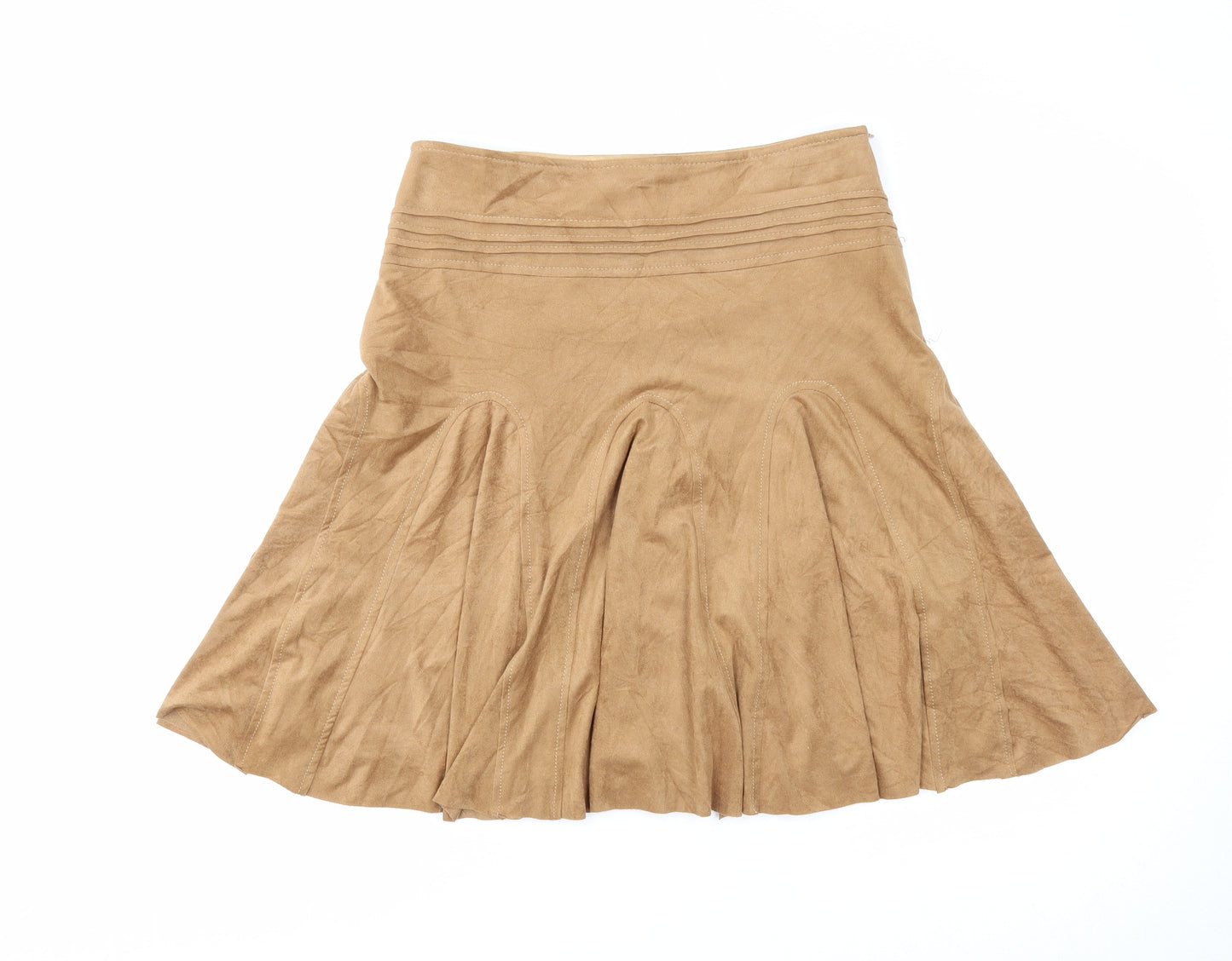 Formula Womens Brown Polyester Swing Skirt Size 10 Zip