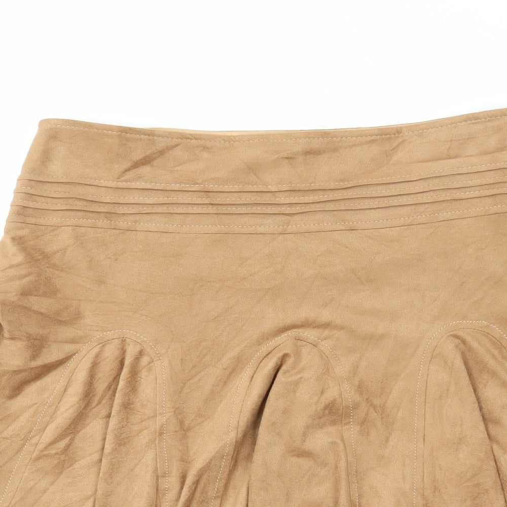 Formula Womens Brown Polyester Swing Skirt Size 10 Zip