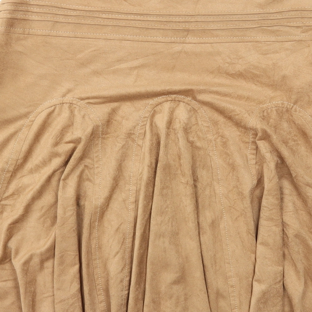 Formula Womens Brown Polyester Swing Skirt Size 10 Zip
