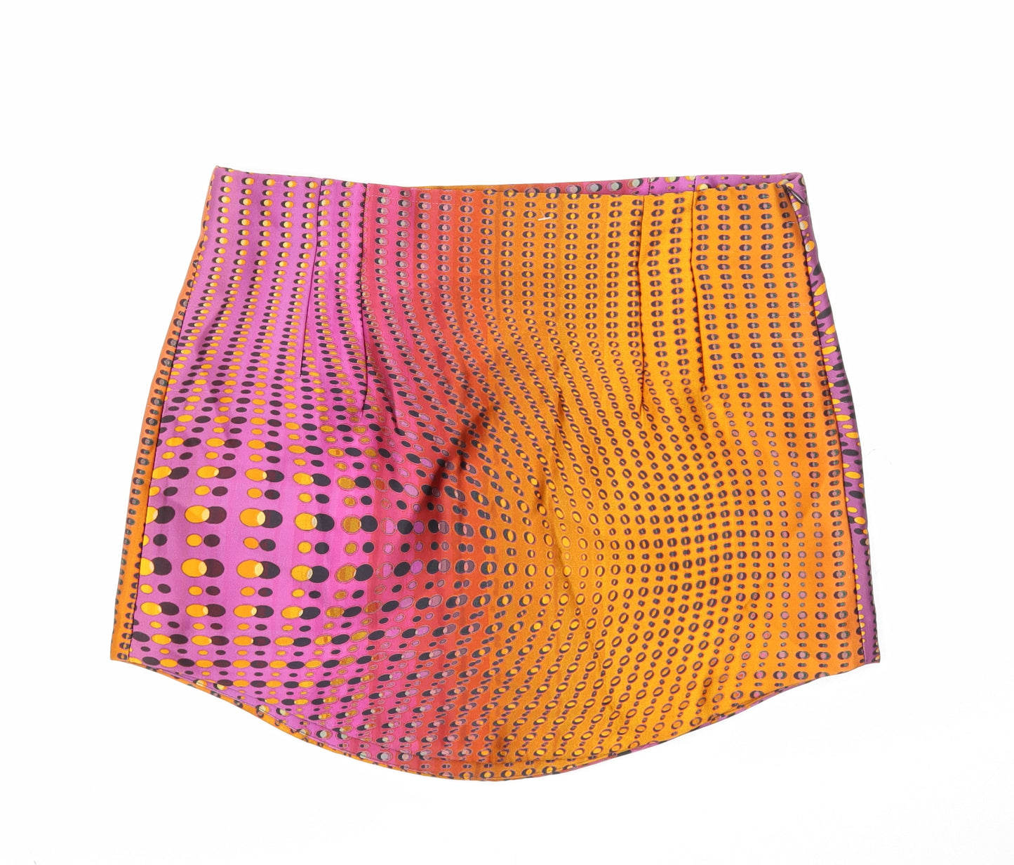 Zara Womens Multicoloured Geometric Polyester Mini Skirt Size L Zip