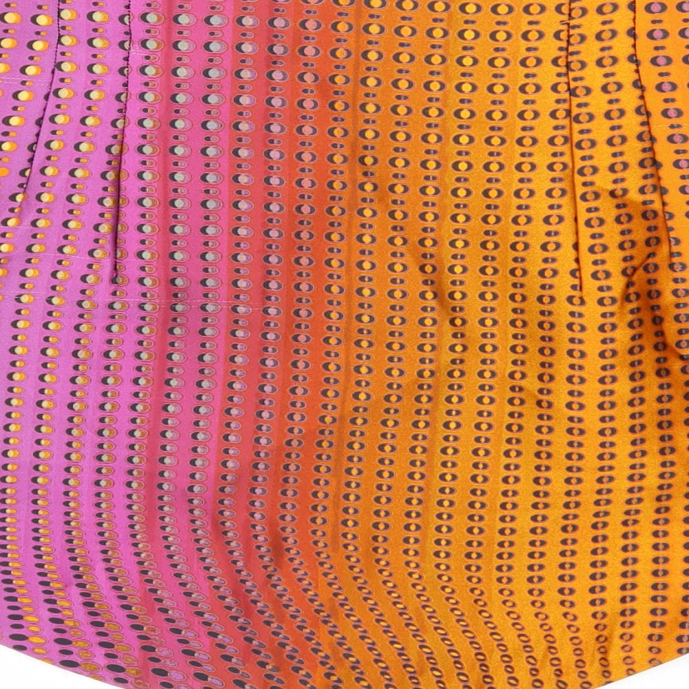 Zara Womens Multicoloured Geometric Polyester Mini Skirt Size L Zip