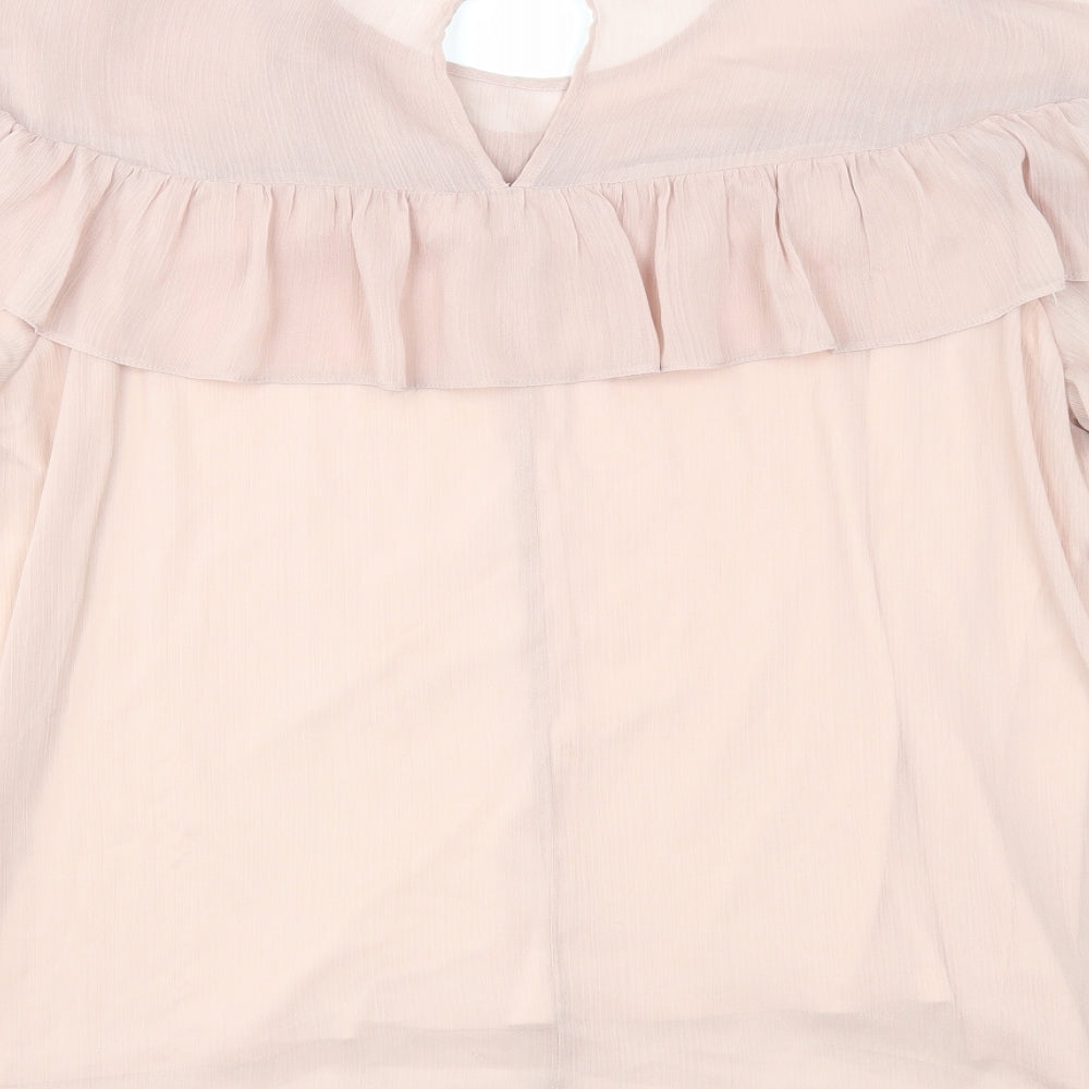 George Womens Pink Polyester Basic Blouse Size 24 Scoop Neck