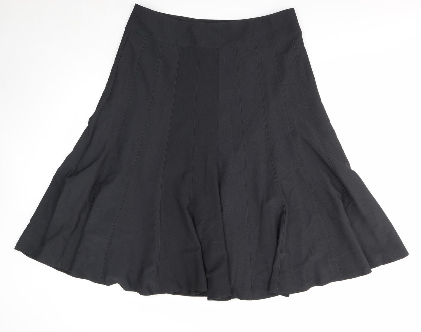 Marks and Spencer Womens Black Polyester Swing Skirt Size 20 Zip