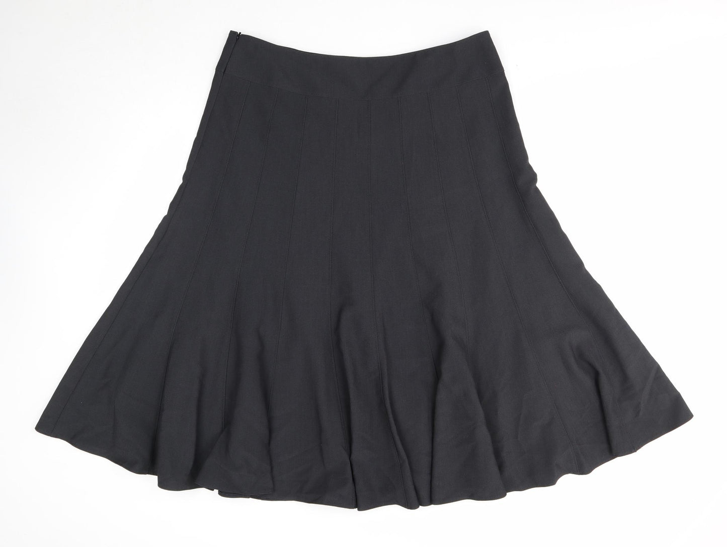 Marks and Spencer Womens Black Polyester Swing Skirt Size 20 Zip