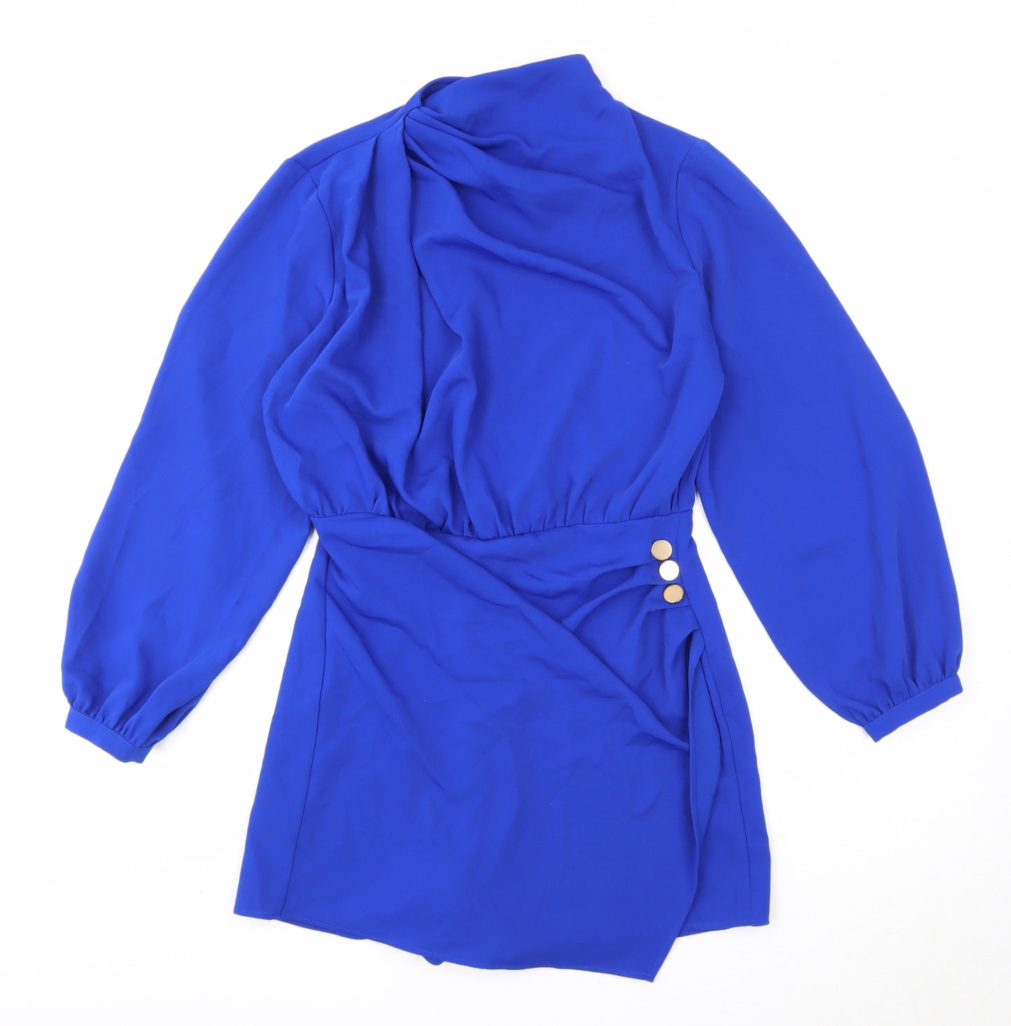 Zara Womens Blue Polyester Playsuit One-Piece Size M Zip