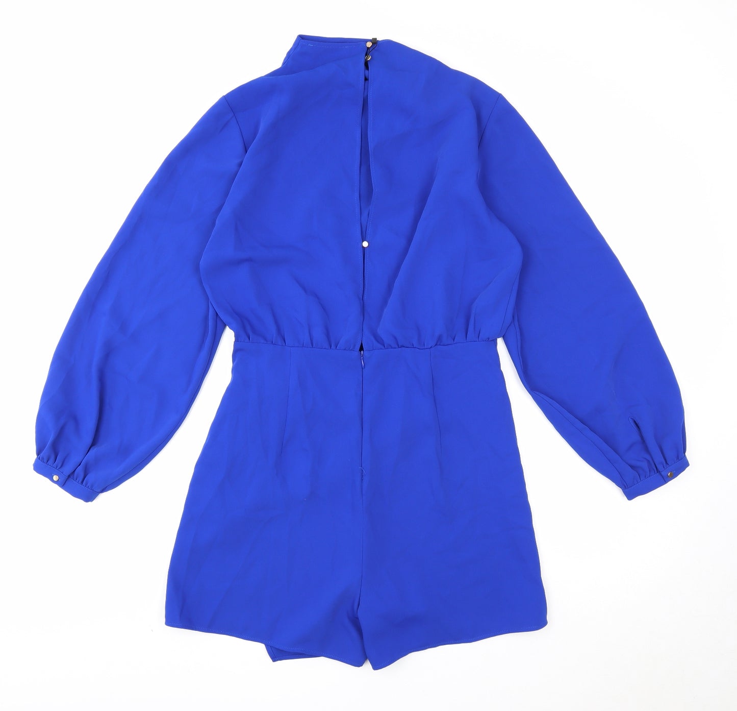 Zara Womens Blue Polyester Playsuit One-Piece Size M Zip
