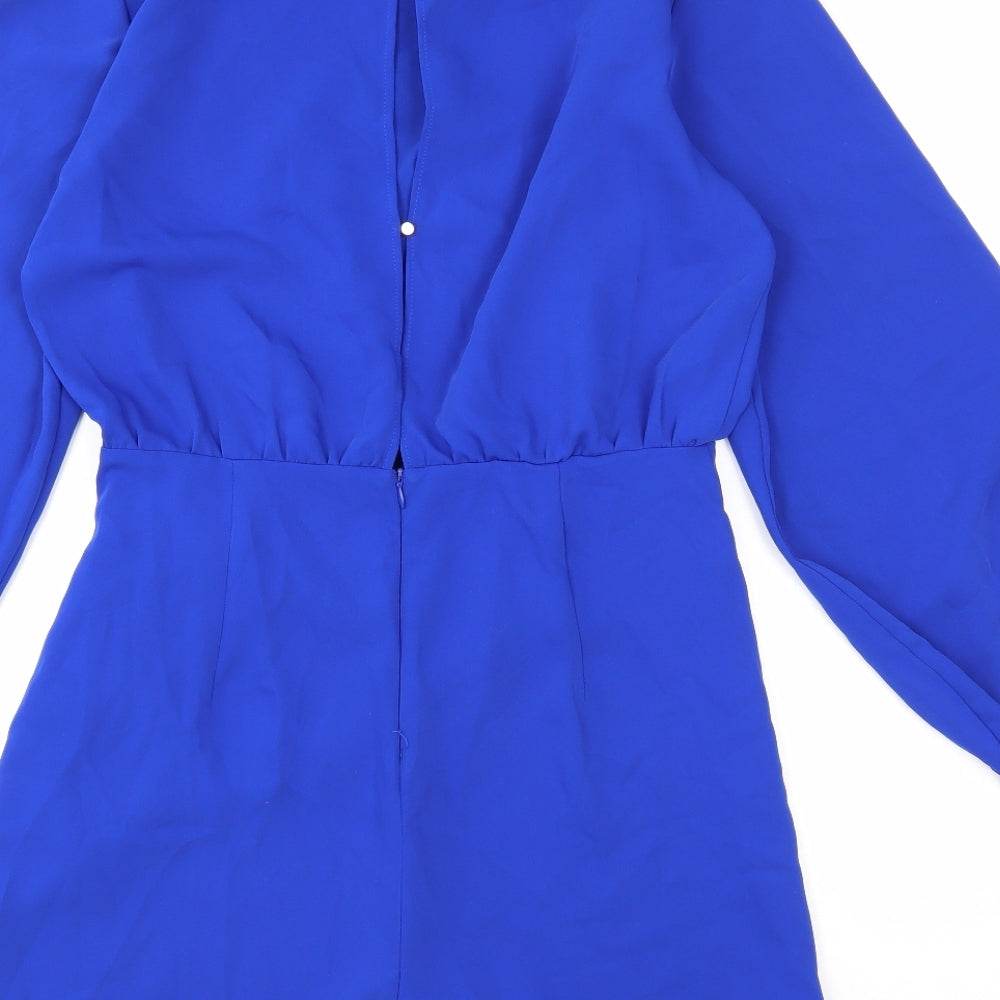 Zara Womens Blue Polyester Playsuit One-Piece Size M Zip