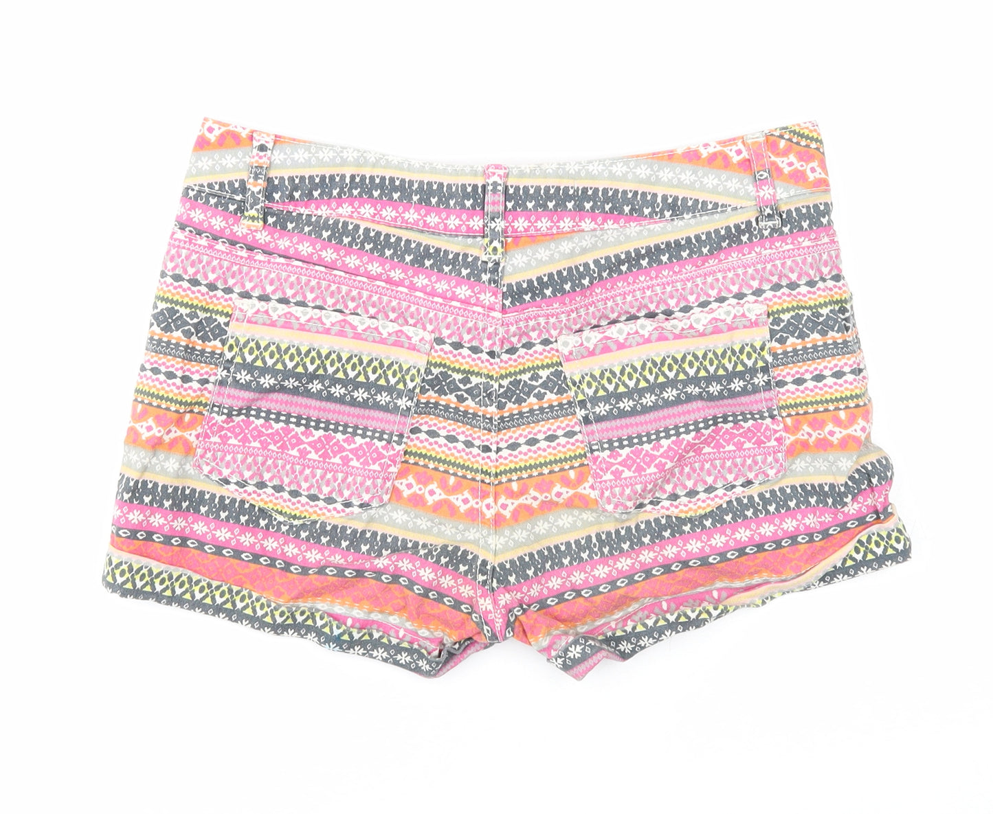 Denim Generation Girls Multicoloured Geometric Cotton Hot Pants Shorts Size 14 Years Regular Zip