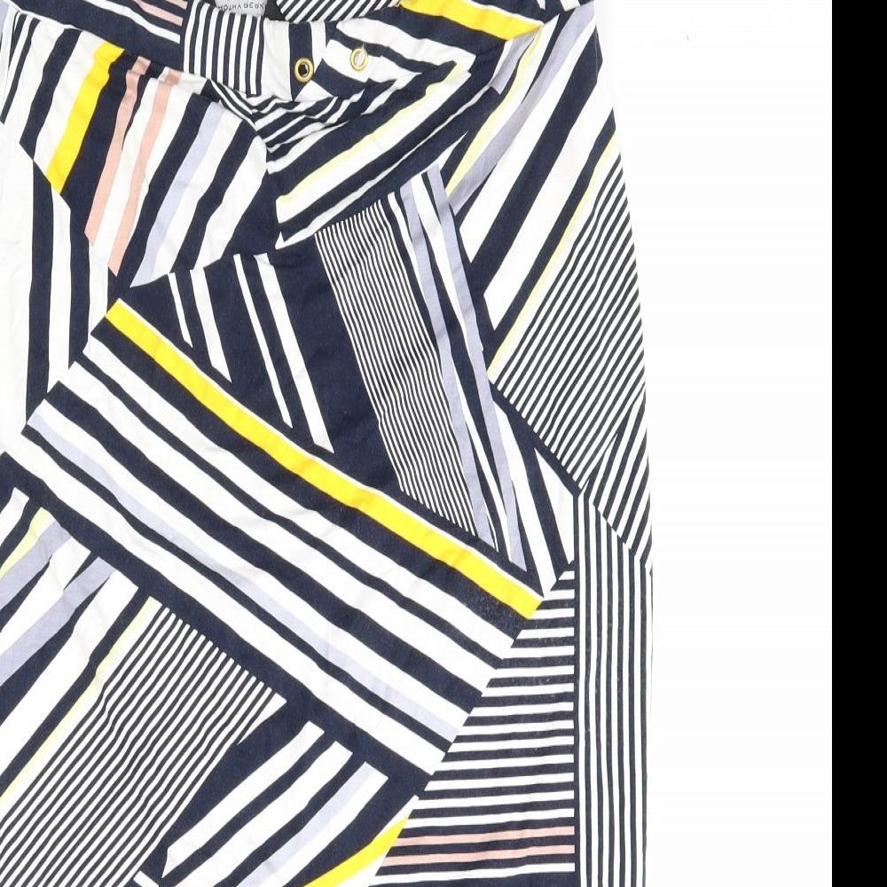 Dorothy Perkins Womens Multicoloured Geometric Viscose Straight & Pencil Skirt Size 16