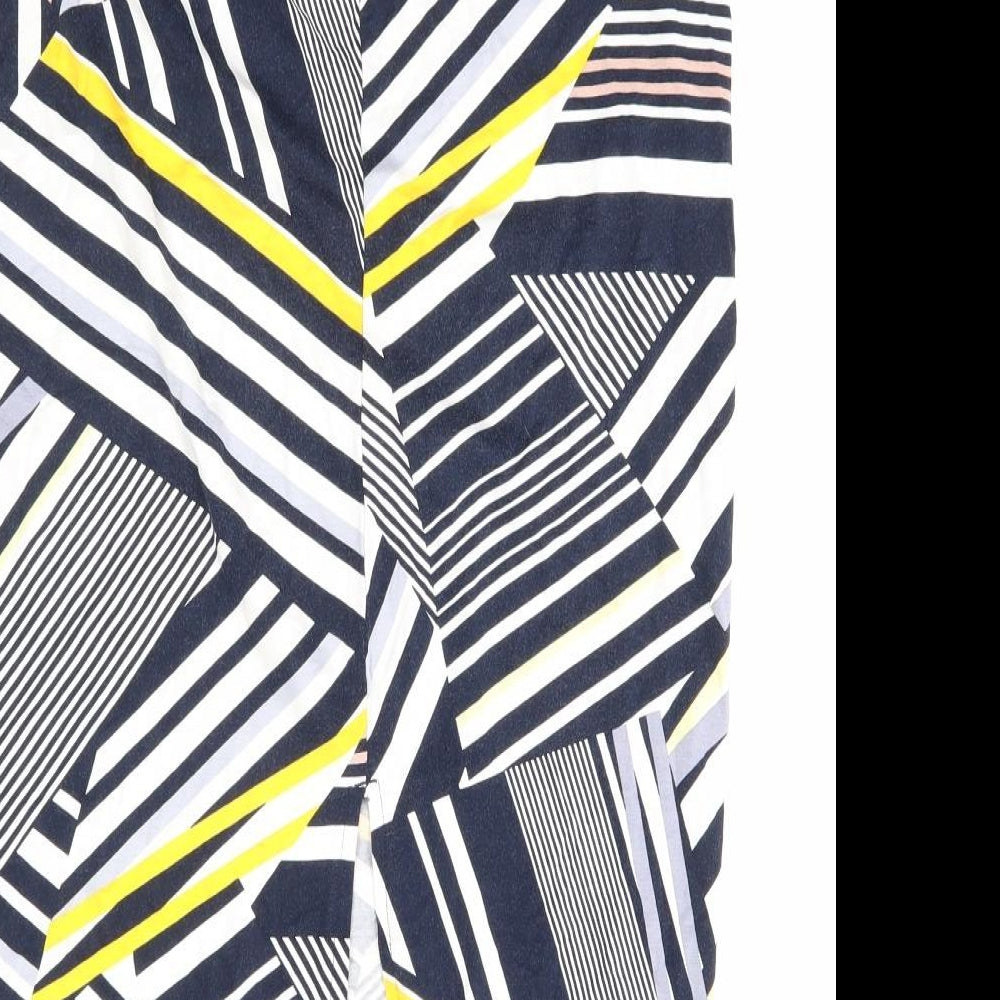 Dorothy Perkins Womens Multicoloured Geometric Viscose Straight & Pencil Skirt Size 16