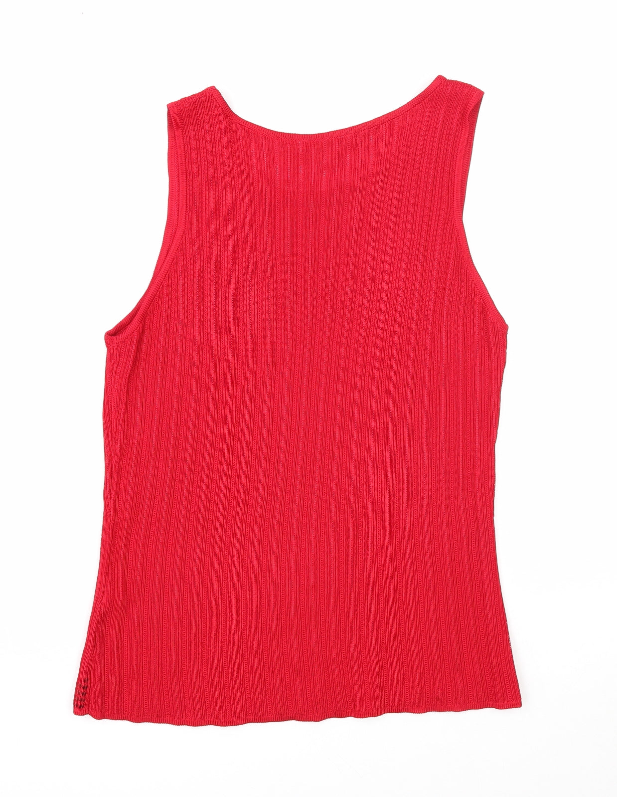 Preworn Womens Red Viscose Basic Tank Size 14 Scoop Neck
