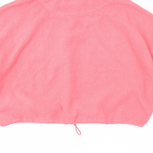 Brave Soul Womens Pink Polyester Pullover Sweatshirt Size M Zip - Cropped
