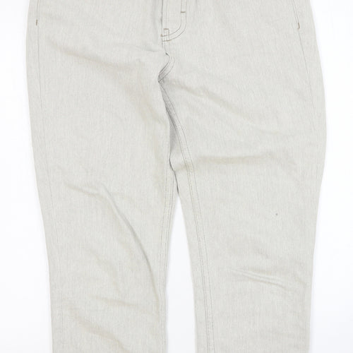 Topshop Womens Grey Cotton Straight Jeans Size 30 in Regular Button