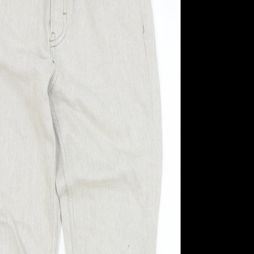 Topshop Womens Grey Cotton Straight Jeans Size 30 in Regular Button