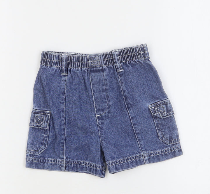 Preworn Baby Blue Cotton Cargo Jeans Size 12 Months L50 cm Pullover