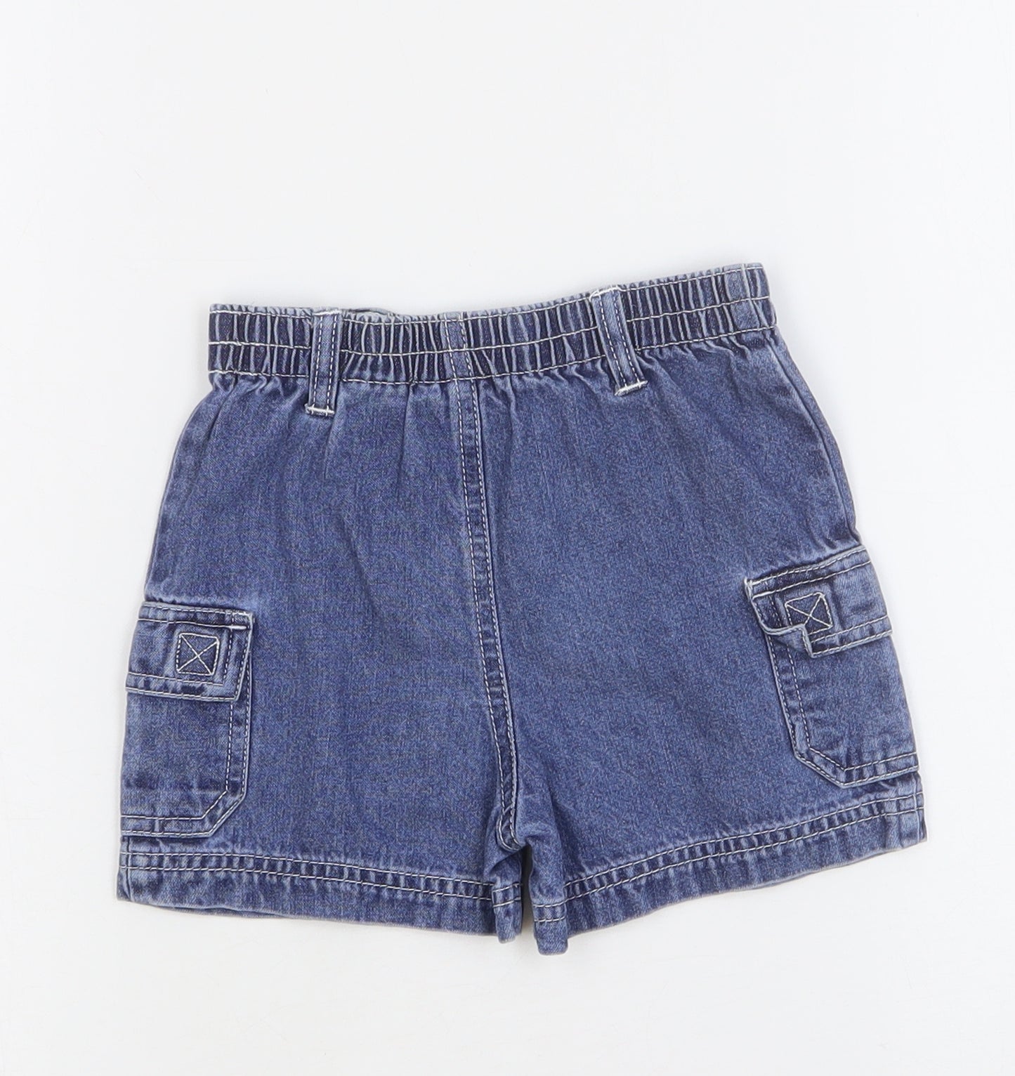 Preworn Baby Blue Cotton Cargo Jeans Size 12 Months L50 cm Pullover