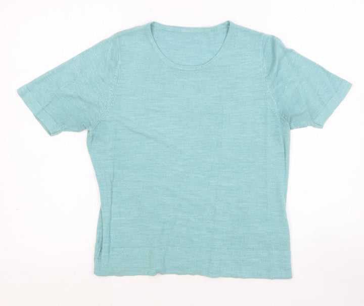 Marks and Spencer Womens Green Round Neck Acrylic Pullover Jumper Size 12
