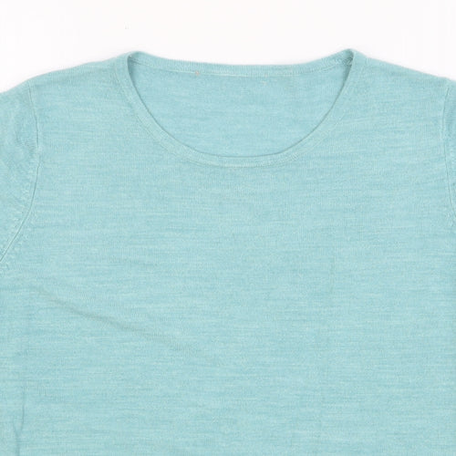 Marks and Spencer Womens Green Round Neck Acrylic Pullover Jumper Size 12