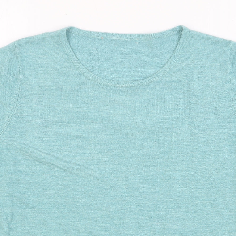 Marks and Spencer Womens Green Round Neck Acrylic Pullover Jumper Size 12