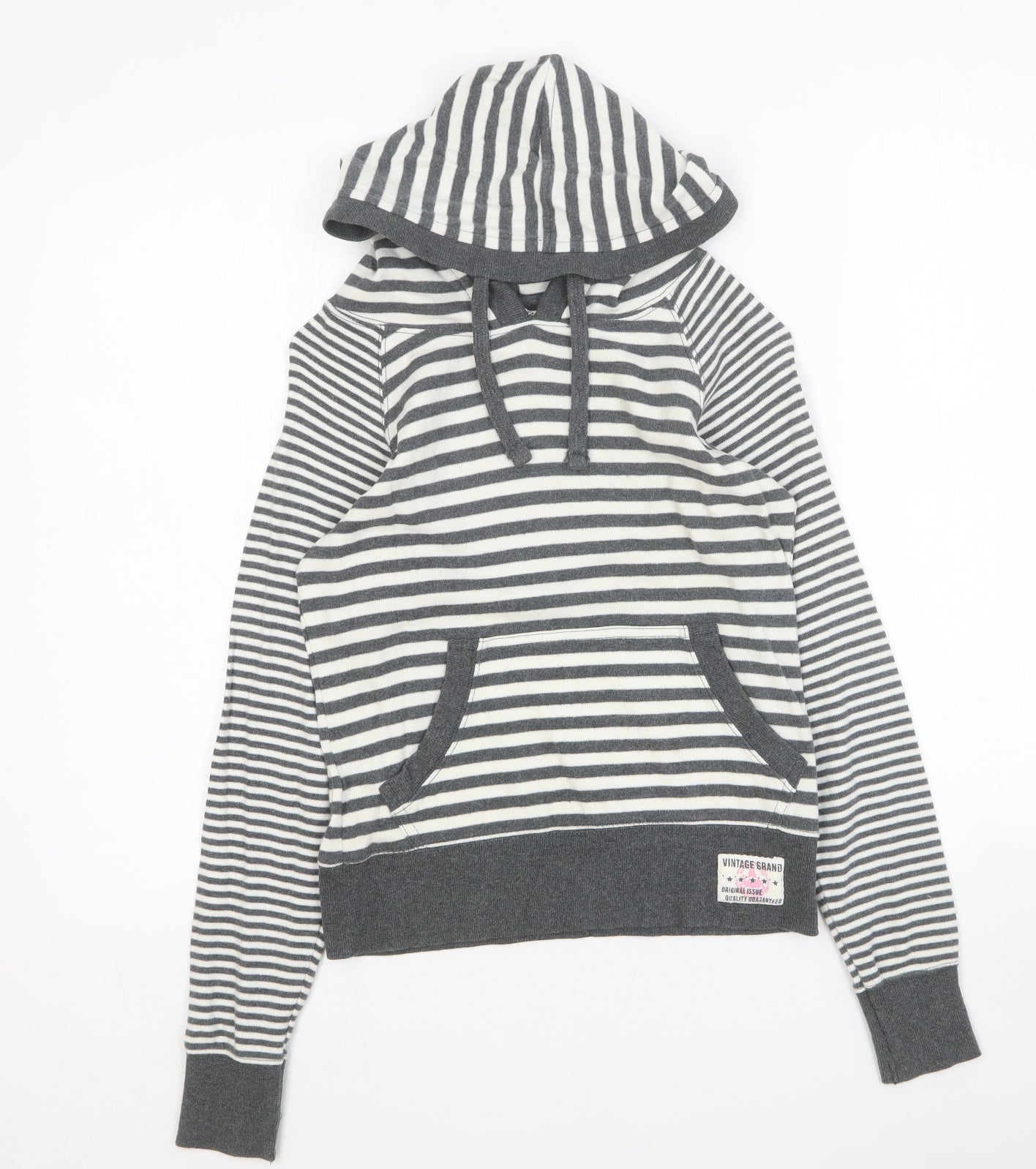 New Look Womens Multicoloured Striped Cotton Pullover Hoodie Size 8 Pullover