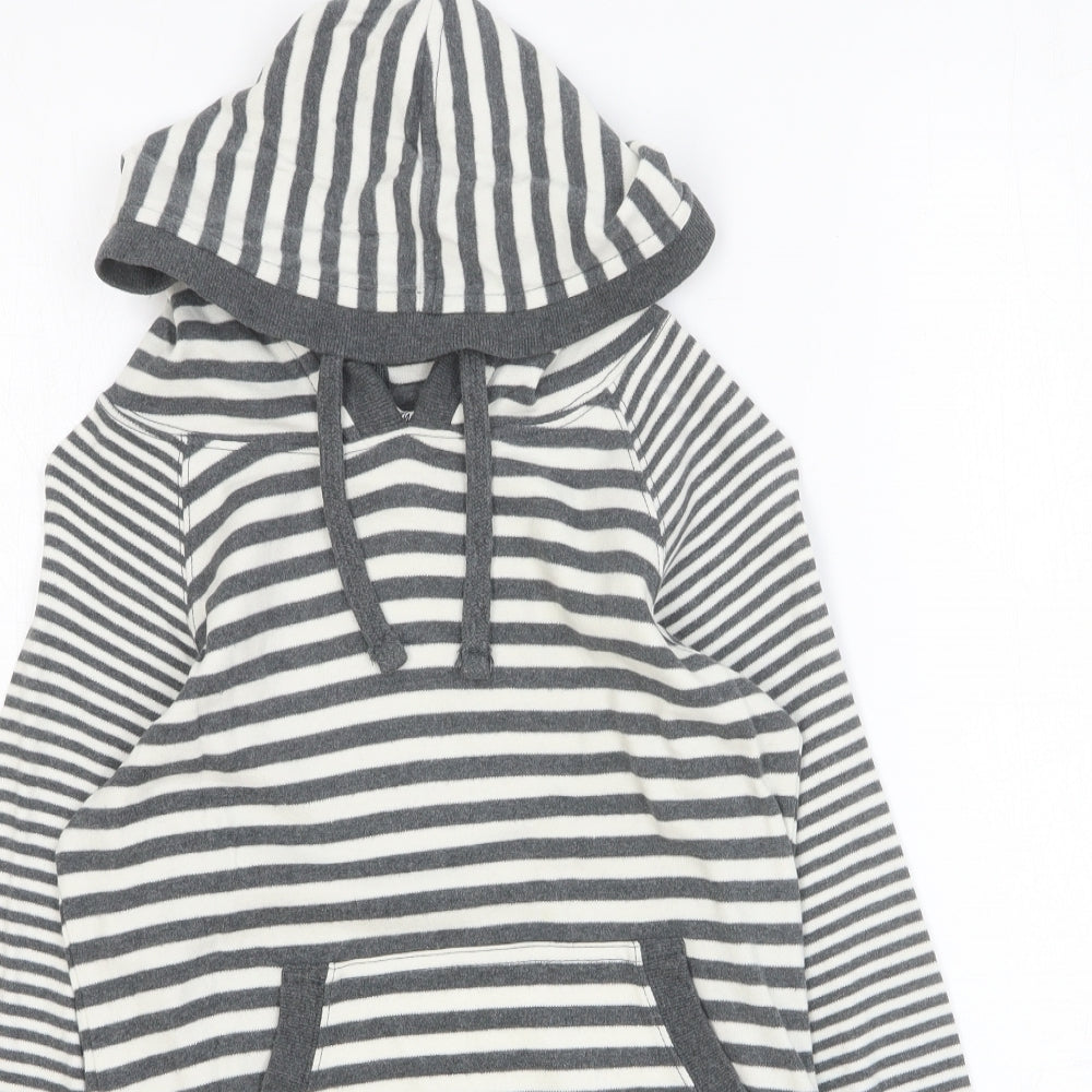 New Look Womens Multicoloured Striped Cotton Pullover Hoodie Size 8 Pullover