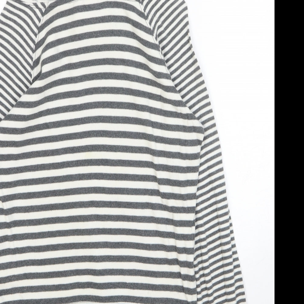 New Look Womens Multicoloured Striped Cotton Pullover Hoodie Size 8 Pullover