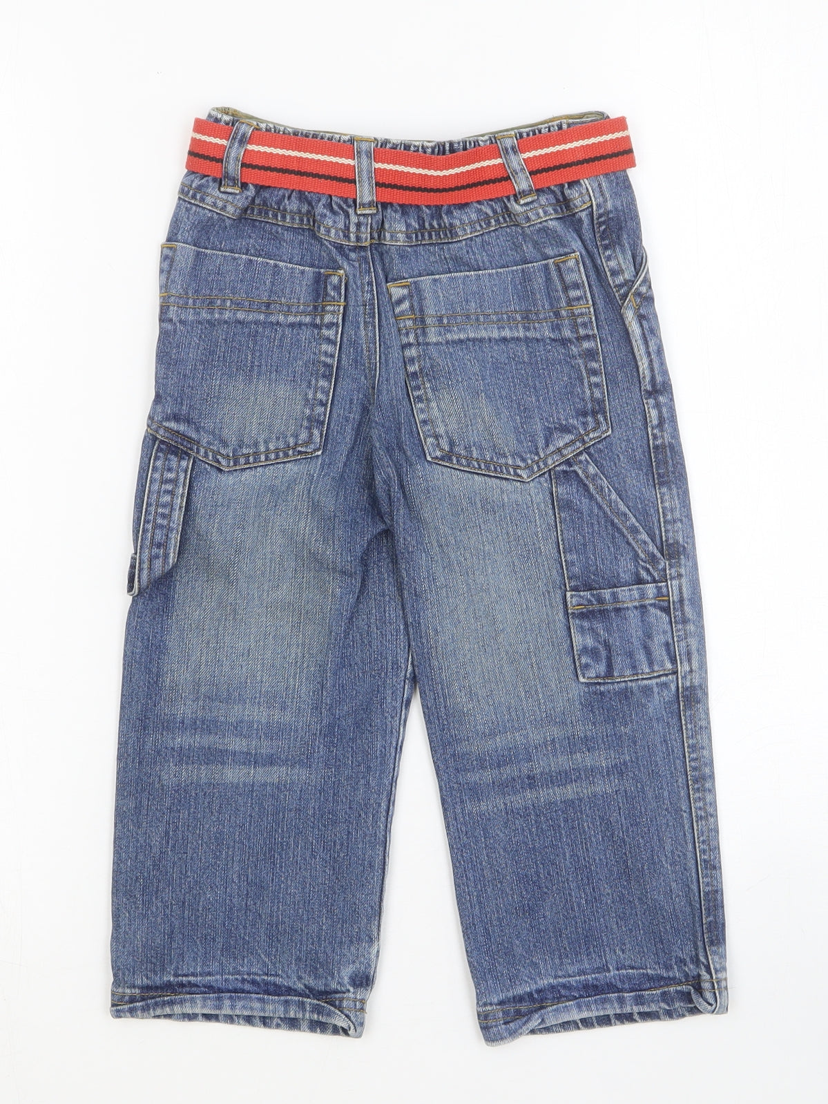 M&Co Boys Blue Cotton Straight Jeans Size 3-4 Years Regular Button