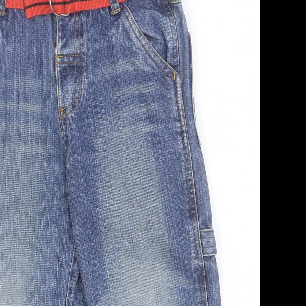 M&Co Boys Blue Cotton Straight Jeans Size 3-4 Years Regular Button
