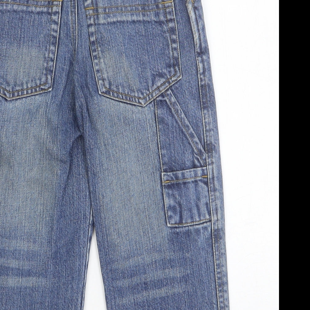 M&Co Boys Blue Cotton Straight Jeans Size 3-4 Years Regular Button