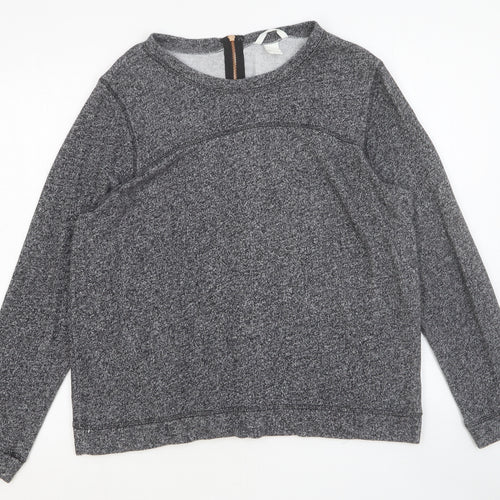 H&M Womens Grey Round Neck Cotton Pullover Jumper Size L