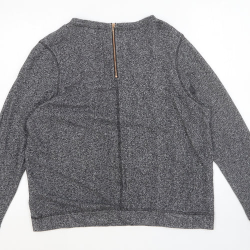 H&M Womens Grey Round Neck Cotton Pullover Jumper Size L