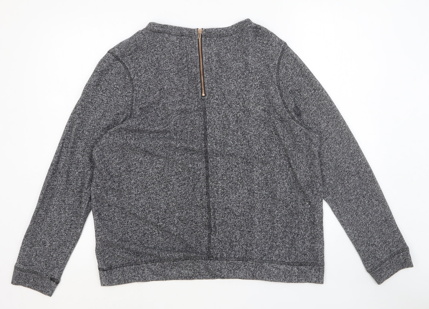 H&M Womens Grey Round Neck Cotton Pullover Jumper Size L