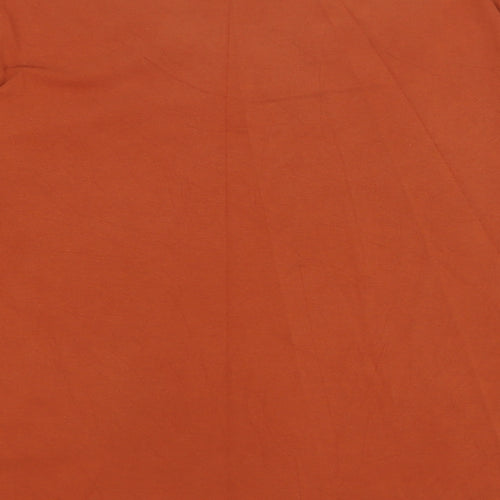 Christopher & Banks Womens Orange Cotton Basic T-Shirt Size XL Round Neck