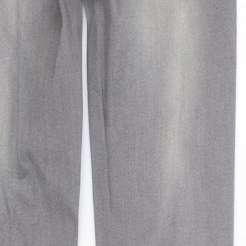 Preworn Womens Grey Cotton Skinny Jeans Size 32 in Regular Button