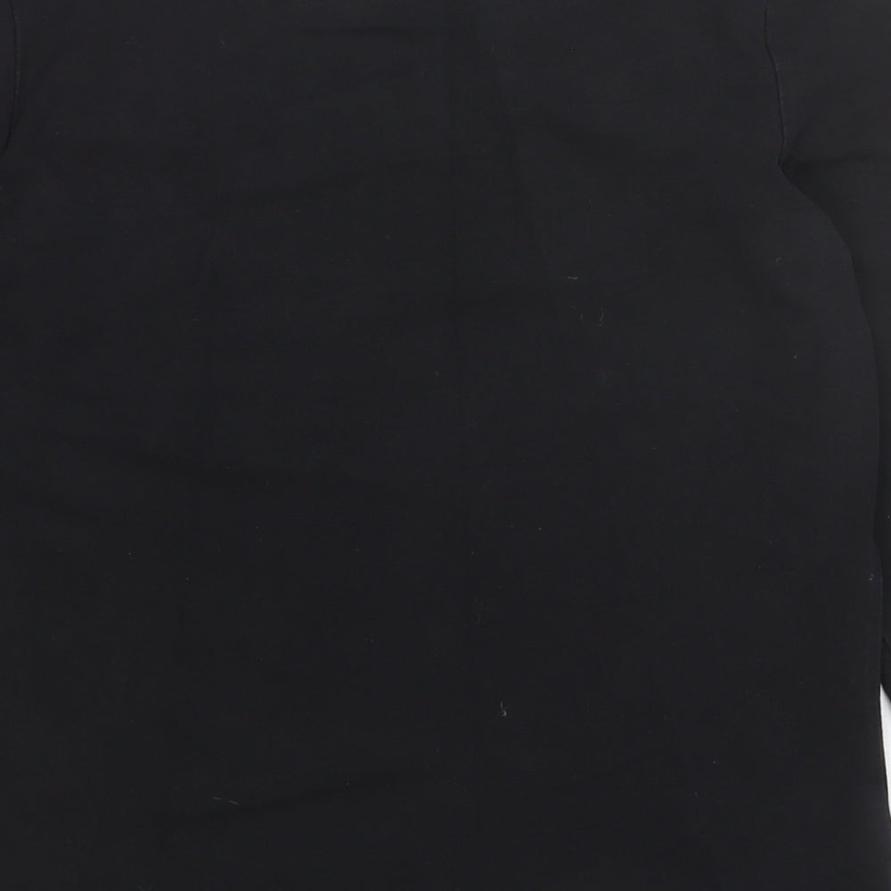 Laura Ashley Womens Black Cotton Basic T-Shirt Size 12 Round Neck