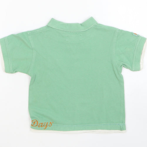 Early Days Boys Green Cotton Basic Polo Size 18-24 Months Collared Pullover