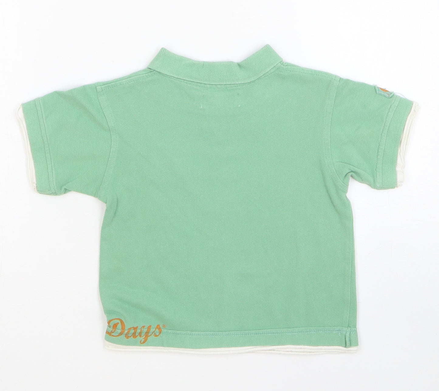 Early Days Boys Green Cotton Basic Polo Size 18-24 Months Collared Pullover