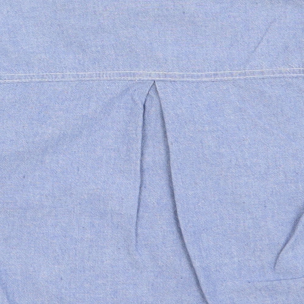 Preworn Boys Blue Cotton Basic Button-Up Size 2-3 Years Collared Button