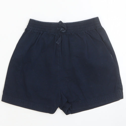 Marks and Spencer Boys Blue Cotton Sweat Shorts Size 4 Years Regular Drawstring