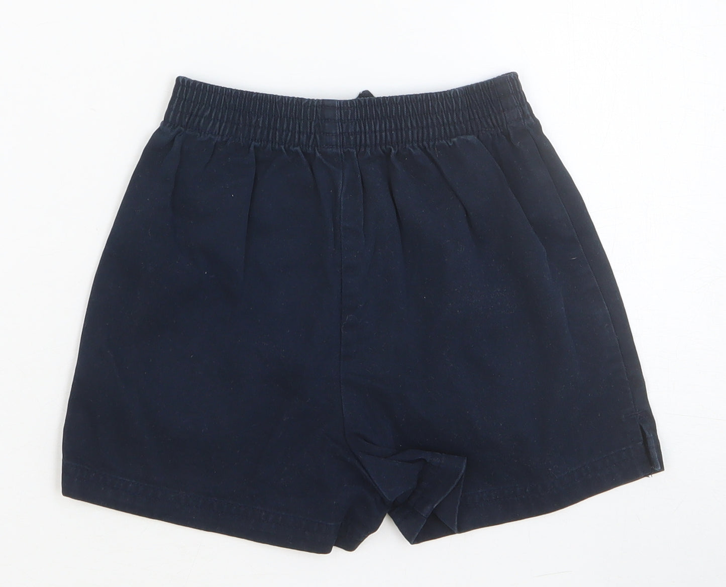 Marks and Spencer Boys Blue Cotton Sweat Shorts Size 4 Years Regular Drawstring