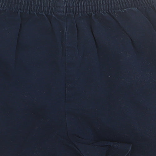 Marks and Spencer Boys Blue Cotton Sweat Shorts Size 4 Years Regular Drawstring