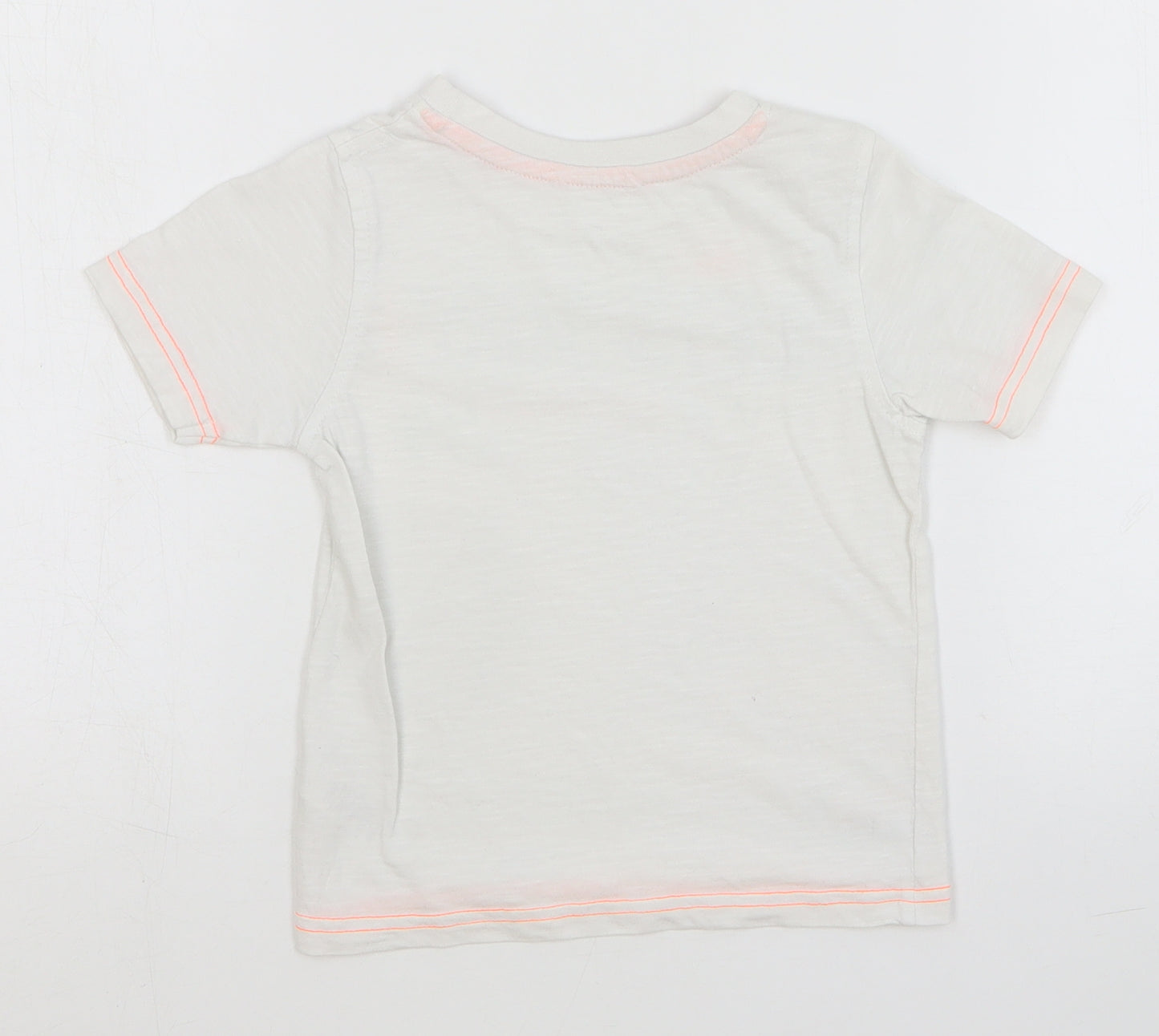 George Boys White Cotton Basic T-Shirt Size 2-3 Years Round Neck Pullover - Let's Surf!
