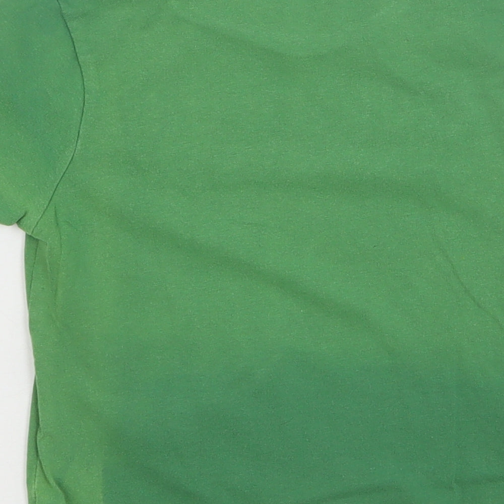 TU Boys Green Cotton Basic T-Shirt Size 4-5 Years Round Neck Pullover - Daddy's Little Monster