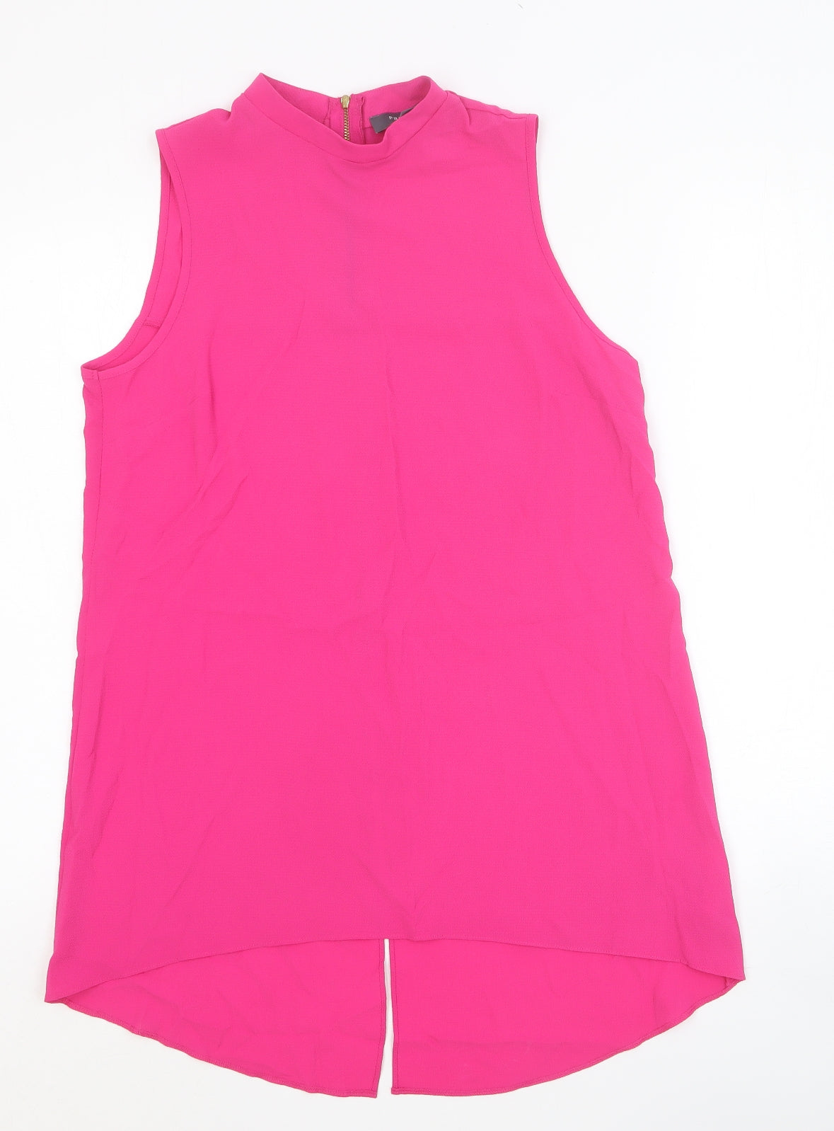 Primark Womens Pink Viscose Basic Tank Size 10 Mock Neck