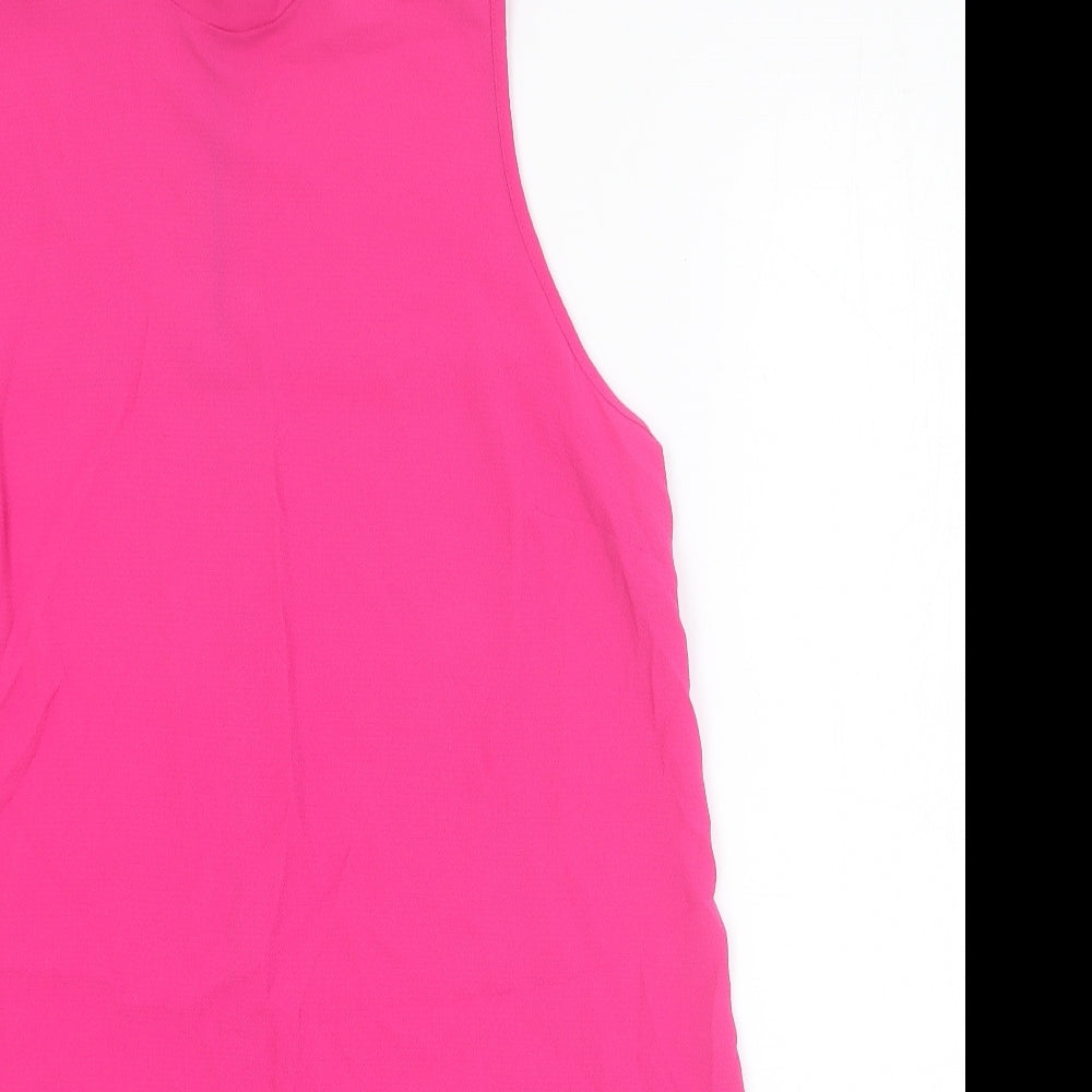 Primark Womens Pink Viscose Basic Tank Size 10 Mock Neck