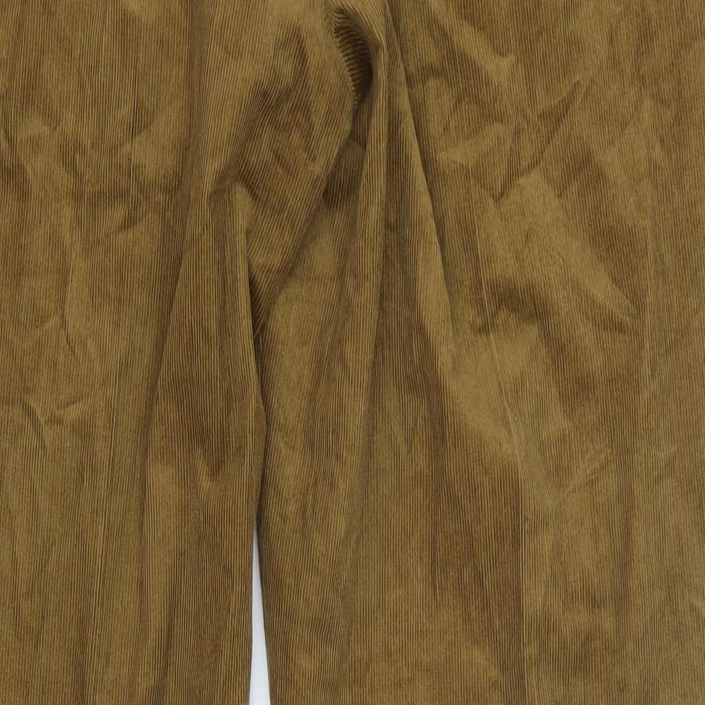 Marks and Spencer Mens Brown Cotton Trousers Size 40 in Regular Button