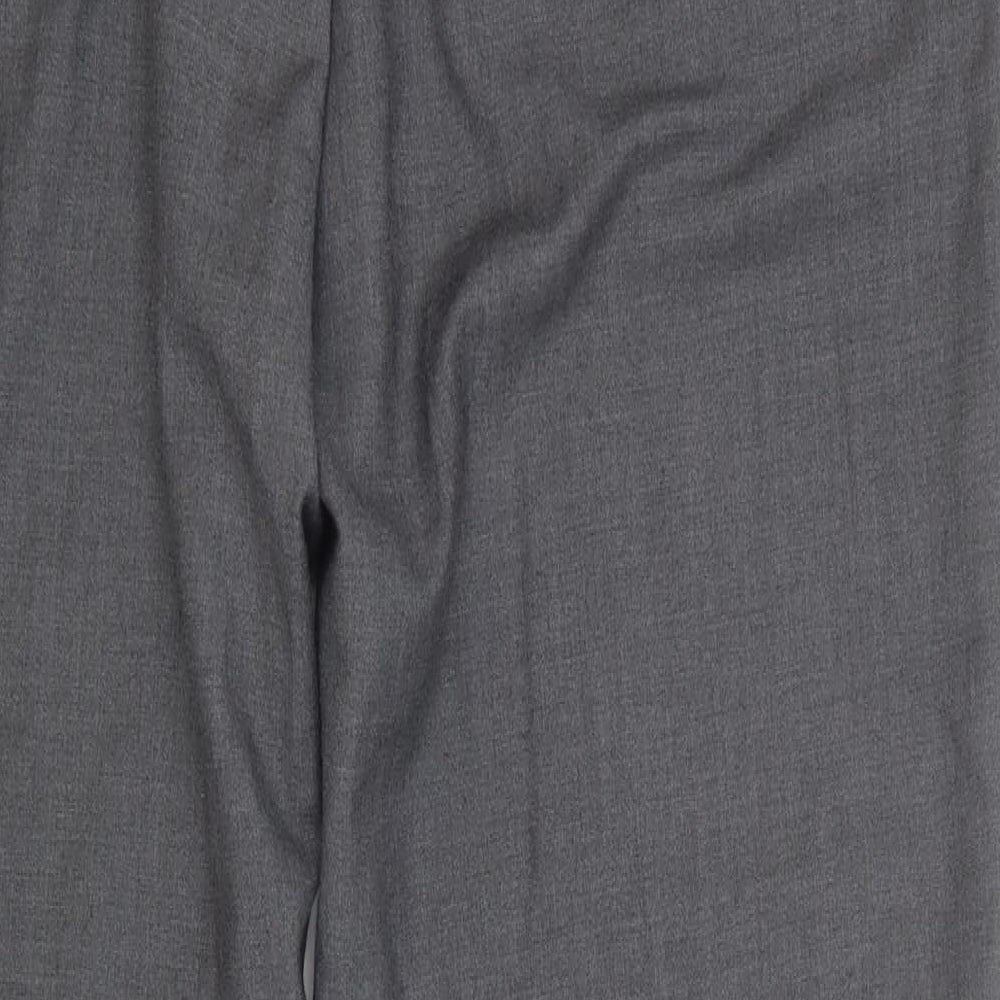 George Mens Grey Cotton Trousers Size 38 in Regular Button