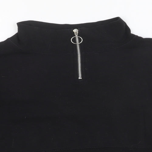 Divided Womens Black Chlorofibre Pullover Sweatshirt Size S Zip